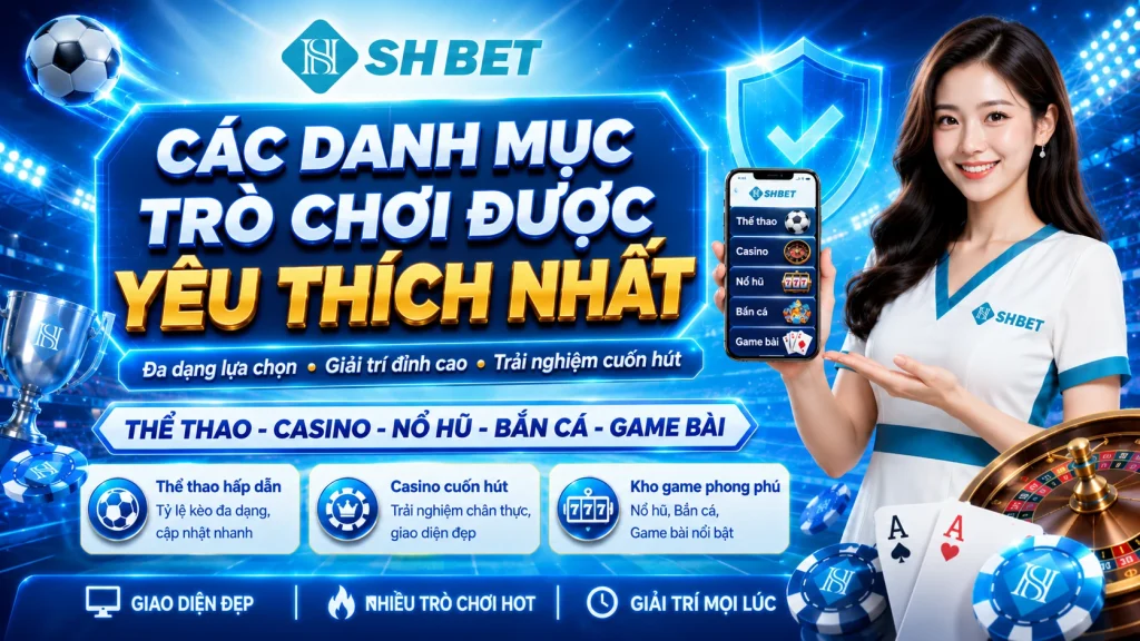 SHBET – Link Đăng Ký SHBET Chính Thức Truy Cập Nhanh 2026 3 Các danh mục trò chơi được yêu thích nhất
